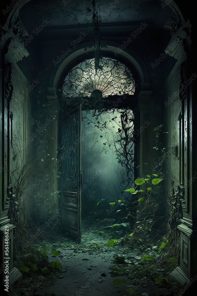 Obraz premium Renaissance mansion interior. Haunted house. Haunted mansion.