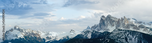 Beautiful winter mountain panorama. View from Rittner Horn (Italy).  © wildman