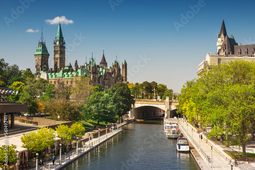 Parliament Building with Peace Tower on Parliament Hill in Ottawa,Canada. photo