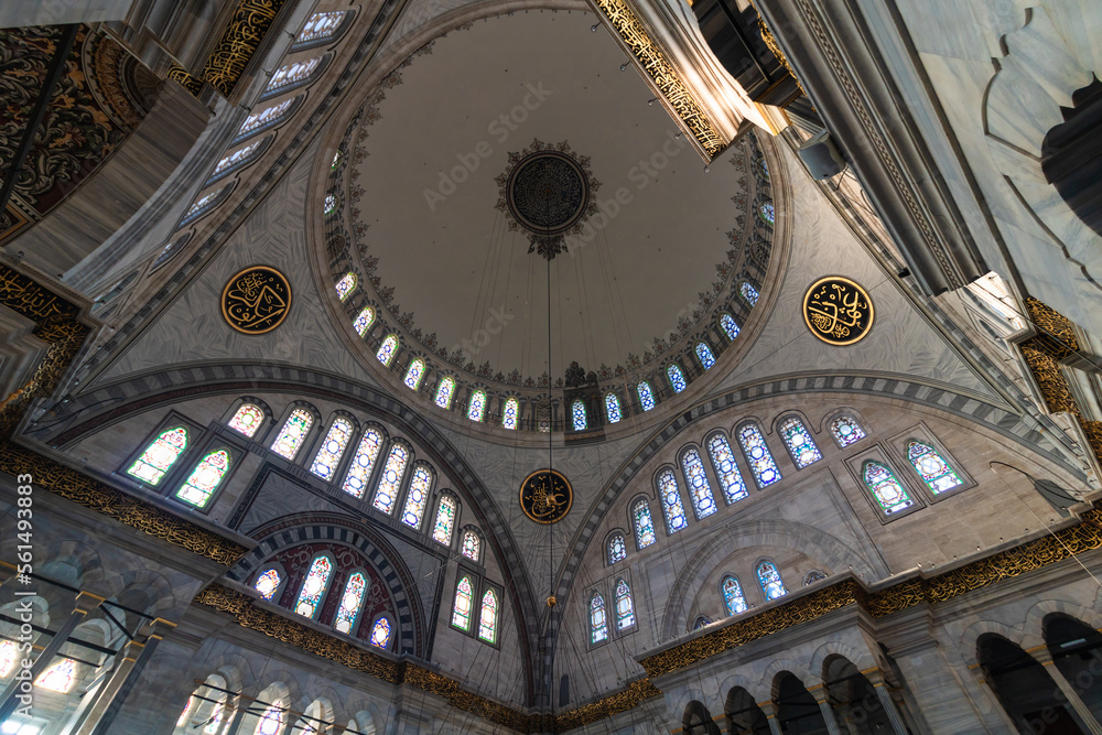 Dome of Nuruosmaniye Mosque. Baroque mosque architecture.