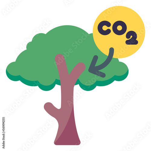 carbon dioxide for tree illustration