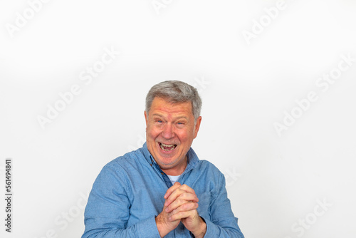 Wallpaper Mural portrait of positive looking caucasian mature man with gray hair Torontodigital.ca