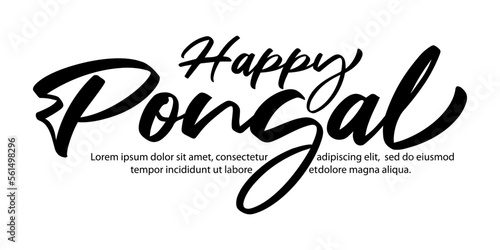Vector Illustration of Happy Pongal Text Typography