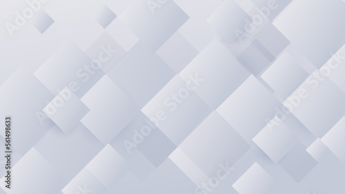 Abstract white geometric square chaotic background. Minimal landing page. Banners, flyers, and presentations. Vector illustration.