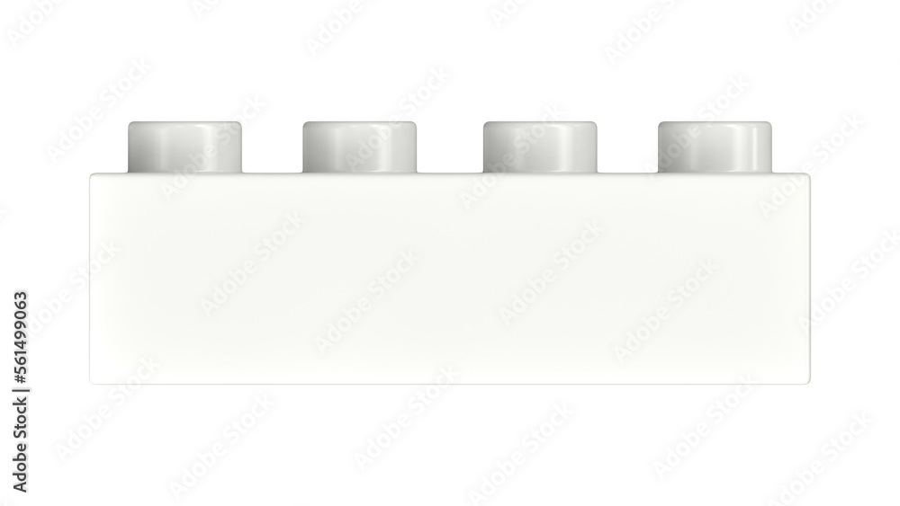 Bright White Block Isolated on a White Background. Close Up View of a Plastic Children Game Brick for Constructors, Front View. High Quality 3D Rendering with a Work Path. 8K Ultra HD, 7680x4320 Bright White Block Isolated on a White Background. Close Up View of a Plastic Children Game Brick for Constructors, Front View. High Quality 3D Rendering with a Work Path. 8K Ultra HD, 7680x4320