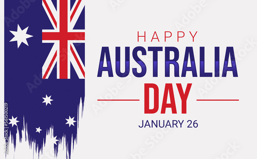 Wallpaper Mural Happy Australia Day wallpaper banner design with flag and typography. Day of Australia backdrop design Torontodigital.ca