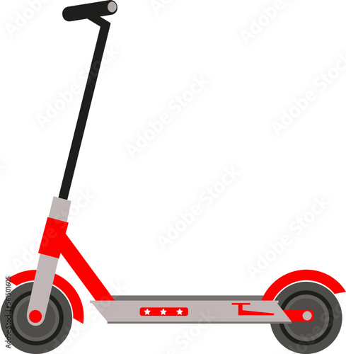 Electric scooters are a more budget-friendly and economical alternative to mopeds.  Cartoon.