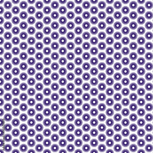Purple Flower  On the White Background Seamless Pattern Design