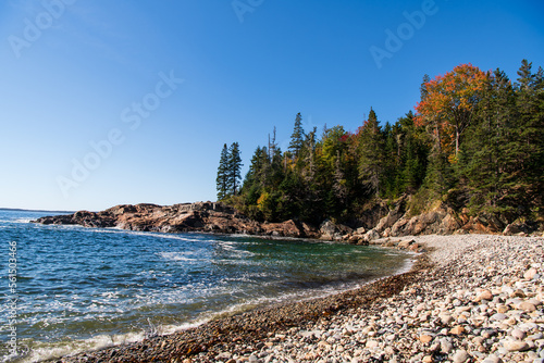 Autumn at Little Hunters Beach, a hidden gem in Acadia National Park in Maine.