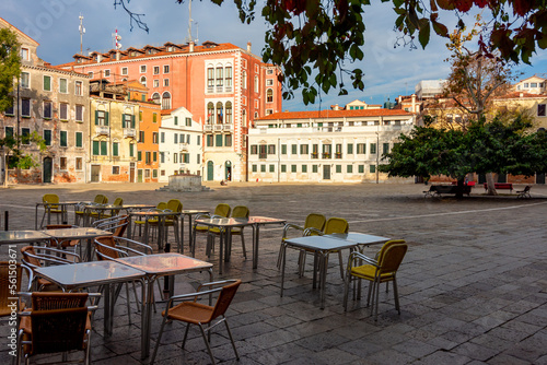 Campo San Polo square in Venice, Italy