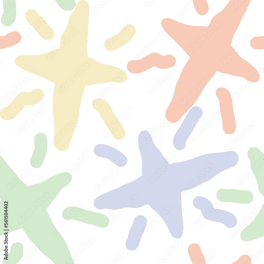 Stars seamless vector pattern for wrapping, digital paper, wallpaper, fabric print, textile design. Simple silhouette shape of shining star decorative element for kids, baby, children, sport. Stars seamless vector pattern for wrapping, digital paper, wallpaper, fabric print, textile design. Simple silhouette shape of shining star decorative element for kids, baby, children, sport.