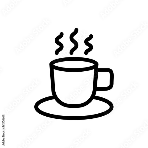Coffee line icon. cup  boiling water  coffee  drink  coffee house  breakfast  conversation  espresso  coffee grounds  cappuccino  nature. Food concept. Vector black line icon on white background