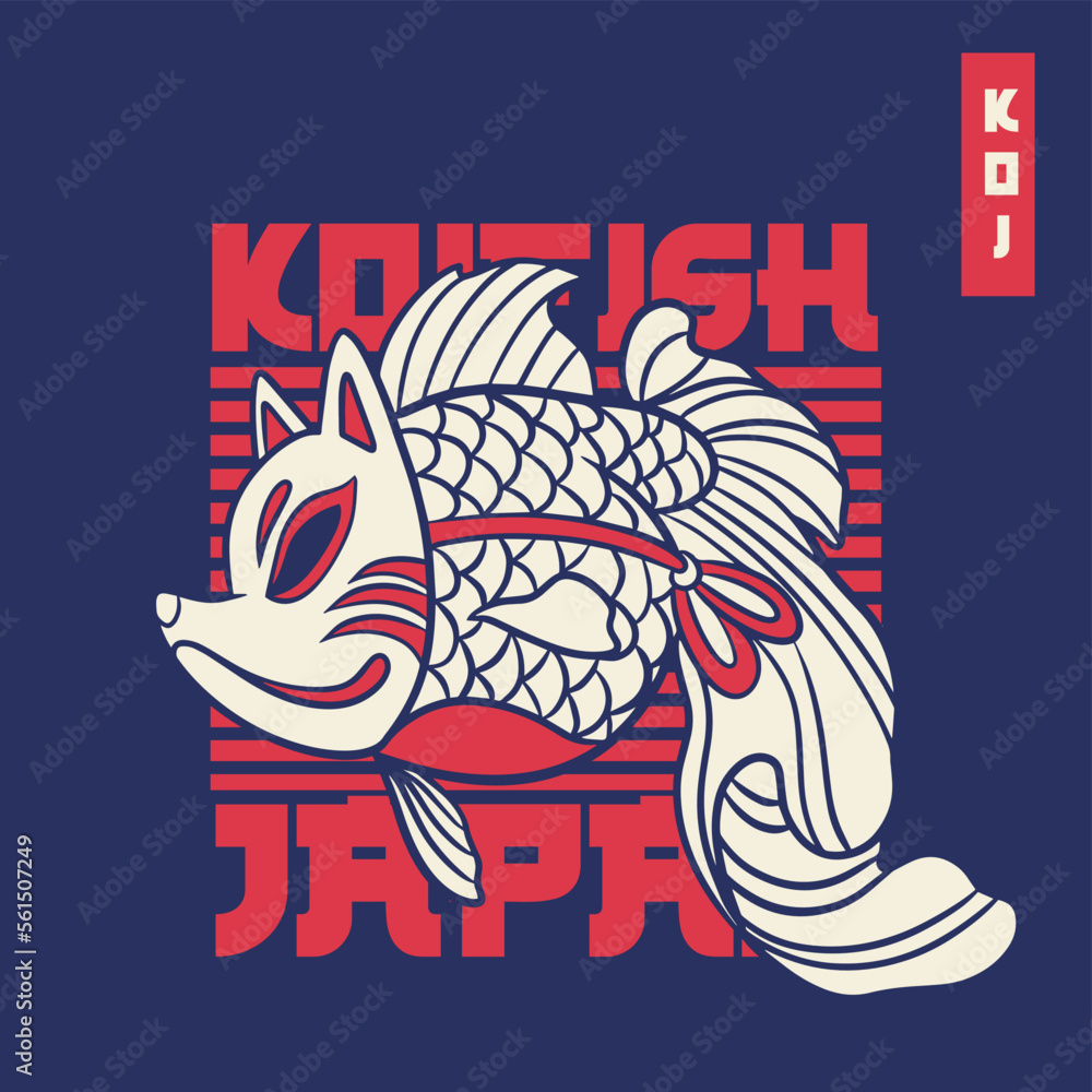 Premium Vector | Koi fish character logo design vector illustration t-shirt design Premium Vector | Koi fish character logo design vector illustration t-shirt design