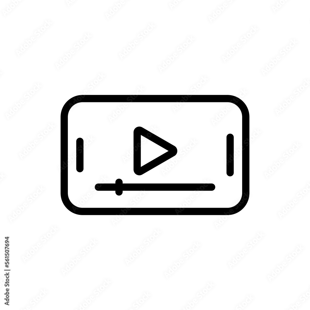 video line icon. Screen, monitor, electronics, browser, internet, world wide web, data, video hosting, knowledge. technology concept. Vector black line icon on white background video line icon. Screen, monitor, electronics, browser, internet, world wide web, data, video hosting, knowledge. technology concept. Vector black line icon on white background