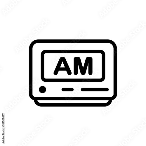 Television line icon. Media, films, cartoons, news, programs, leisure, smart TV, channels, remote control, screen, recreation. Information concept. Vector black line icon on a white background