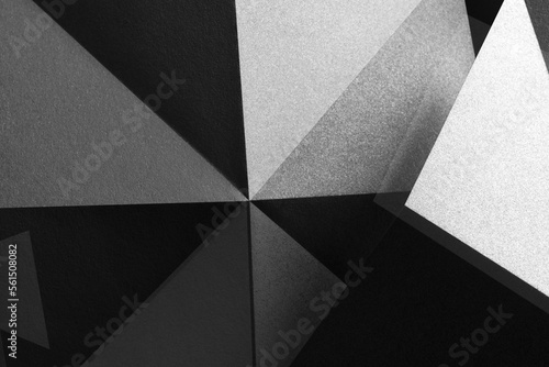 Geometric shapes made gray paper, abstract background
