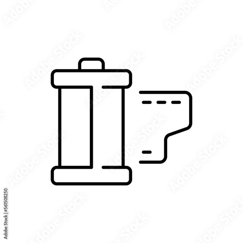 Frame line icon. Cinema, cassette, sound, cartoon, camera, film, video, art, special effects, memory, filming. cinema concept. Vector black line icon on white background