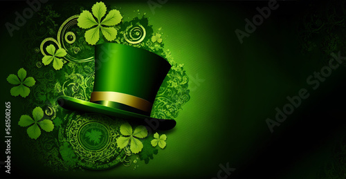 Tapety artystyczne st Patrick day background banner, Generative AI 