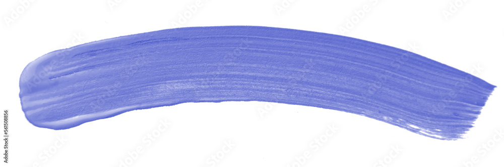 Fototapeta premium Acrylic blue paint brush track blank art isolated on the white background