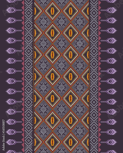 Ikat pattern. Geometric ethnic pattern African,American, western,Pakistan,Asia,Aztec motif textile and bohemian.design for background, wallpaper,carpet print, fabric, batik,tile. Ikat paisley vector. 