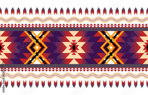 Geometric Ethnic pattern vector. African, American, Mexican, Western Aztec motif striped and bohemian pattern. designed for background,wallpaper,print, carpet,wrapping,tile,batik.vector illustratoin. 