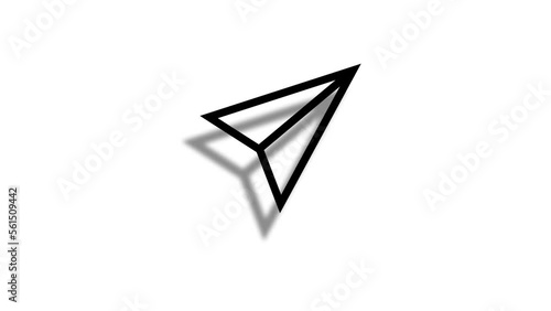Stylish animation of plane message button. Video of mouse cursor clicks on plane direct message icon with alpha channel. Element for instagram, messenger, social ntwork concept