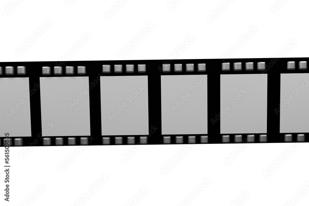 film strip isolated on white, black and white, gold, set, illustration, 3D film strip isolated on white, black and white, gold, set, illustration, 3D