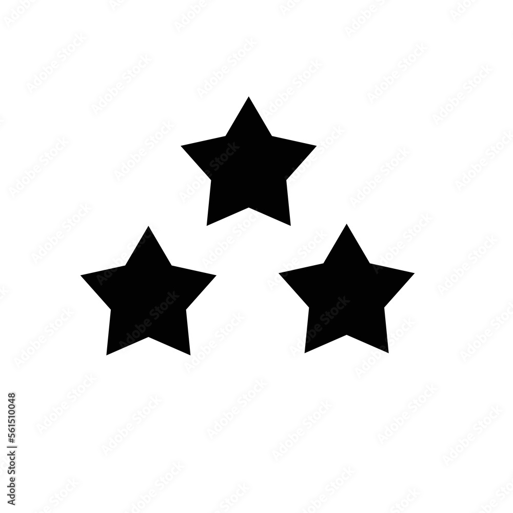 The 3 star icons form a triangle. Vector illustration The 3 star icons form a triangle. Vector illustration