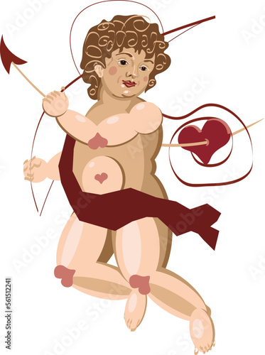 Angel or cupid isolated vector. Cute little angel