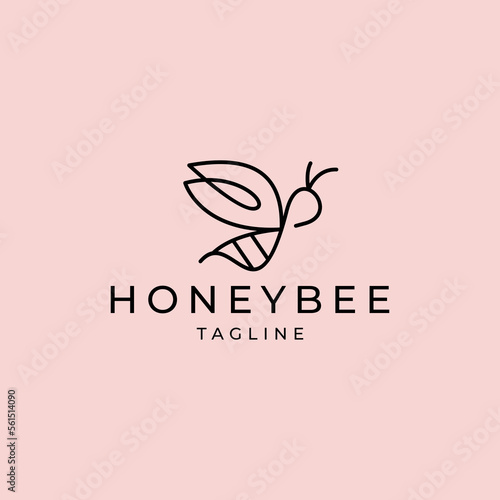 Honey bee logo design icon template