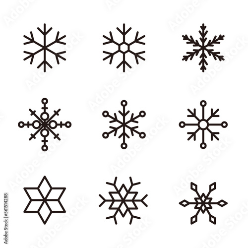 set of snowflakes