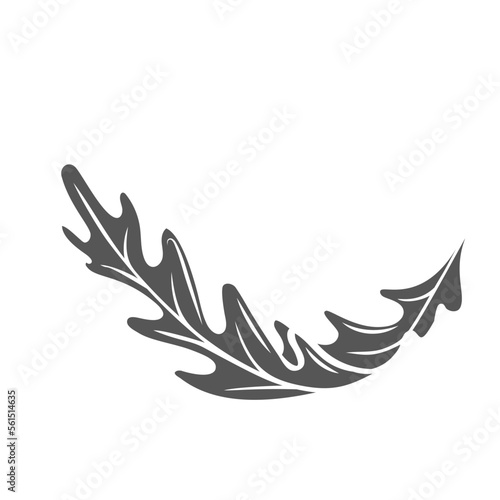 Arugula leave glyph icon vector illustration. Silhouette of flying leaves vegetable, flight of natural rucola food ingredient and organic herb for eating, arugula for cooking healthy vitamin salad