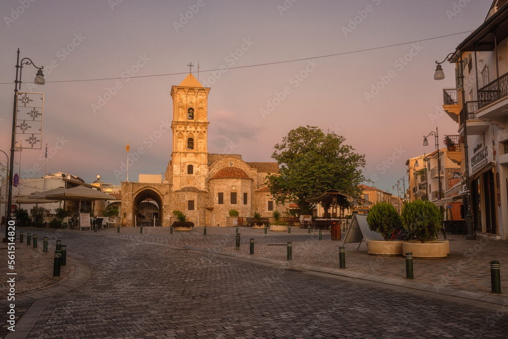 Saint Lazarus (Agios Lazaros) greek orthodox church in Larnaca, Cyprus. Scenic view of exterior of a beautiful architectural landmark in the city center, religious and travel background