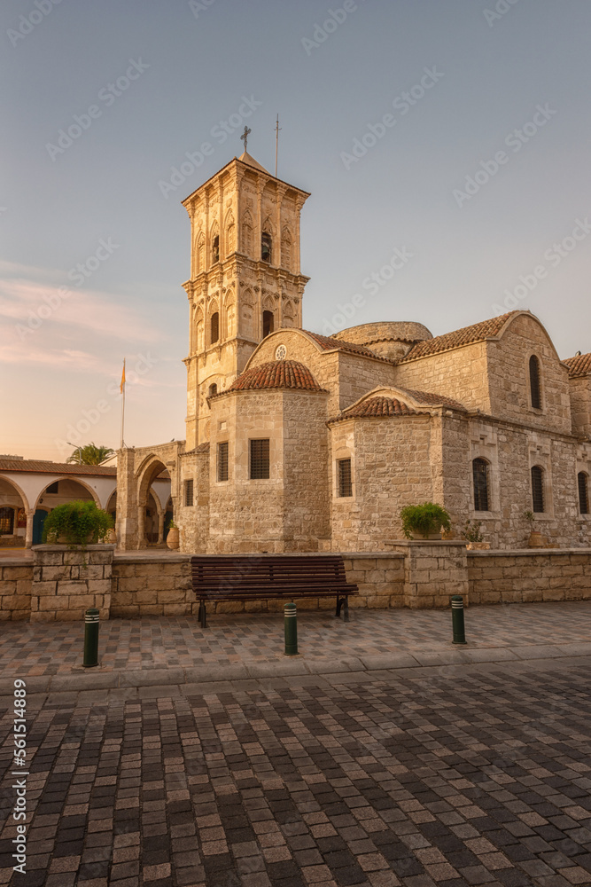 Saint Lazarus (Agios Lazaros) greek orthodox church in Larnaca, Cyprus. Scenic view of exterior of a beautiful architectural landmark in the city center, religious and travel background