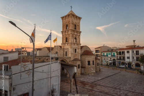 Saint Lazarus (Agios Lazaros) greek orthodox church in Larnaca, Cyprus. Scenic view of exterior of a beautiful architectural landmark in the city center, religious and travel background photo