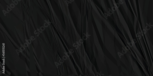 Black paper texture . Dark black wrinkled paper texture. Black crumpled paper texture . black crumpled and top view textures can be used for background of text or any contents .