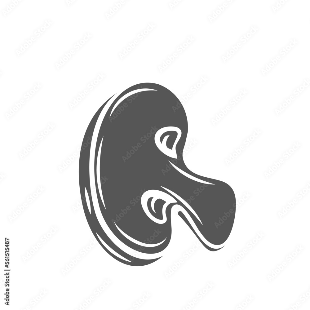 Mushroom slice glyph icon vector illustration. Silhouette of falling from top chopped champignon, edible mushroom cut into piece flying in air for cooking gourmet vegetarian meals and sauces Mushroom slice glyph icon vector illustration. Silhouette of falling from top chopped champignon, edible mushroom cut into piece flying in air for cooking gourmet vegetarian meals and sauces