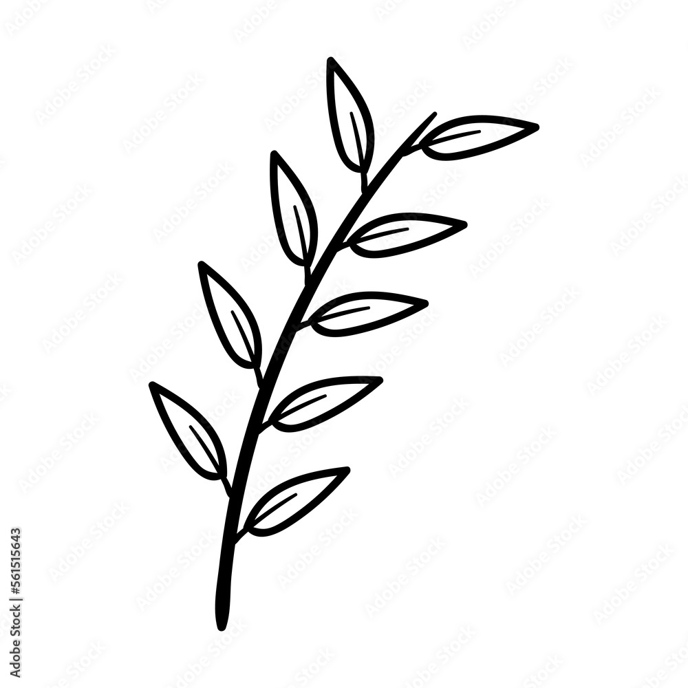 Hand Drawing Leaves and Flower Element Hand Drawing Leaves and Flower Element
