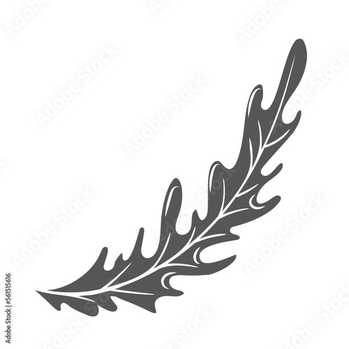 Arugula leave glyph icon vector illustration. Silhouette of flying leaves vegetable, flight of natural rucola food ingredient and organic herb for eating, arugula for cooking healthy vitamin salad