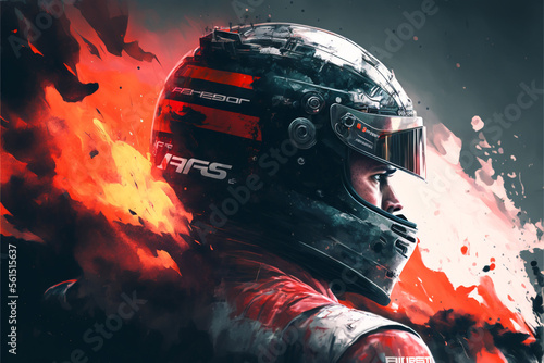  Formula 1 Pilots, Generative AI, Illustration photo