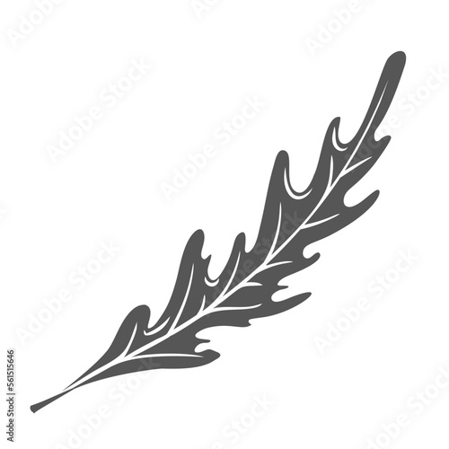 Arugula leave glyph icon vector illustration. Silhouette of flying leaves vegetable, flight of natural rucola food ingredient and organic herb for eating, arugula for cooking healthy vitamin salad