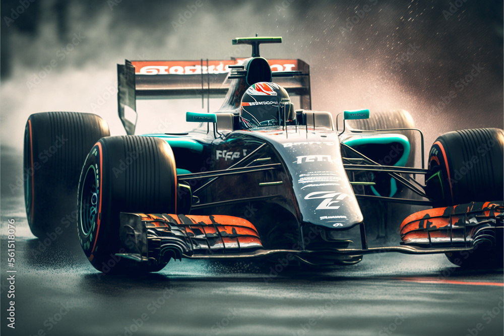 Naklejka premium Formula 1 Cars, Generative AI, Illustration