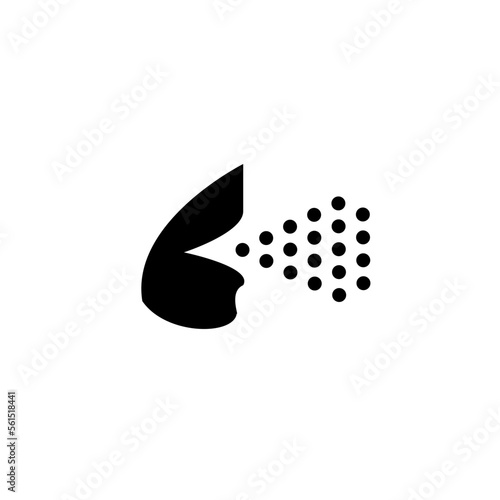 Chronic cough. Bronchial coughing vector icon. sneezing treatment.