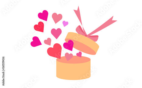 ハートのプレゼント　リボン　ピンク