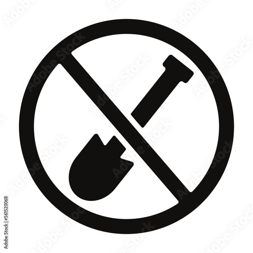 no digging sign icon vector
