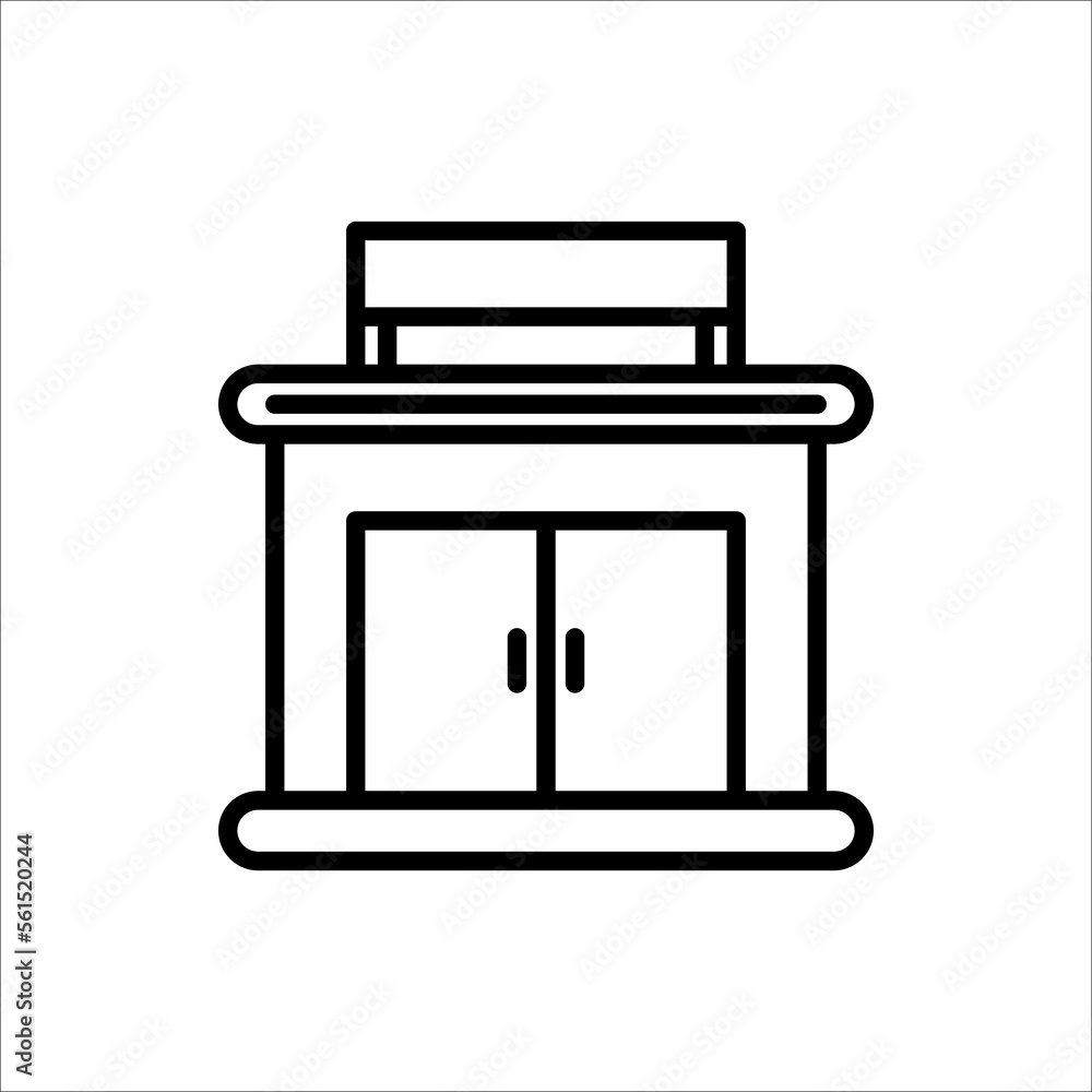 Store building icon illustration isolated vector sign symbol. Store building icon illustration isolated vector sign symbol.