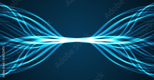 Ai technology. Concept of artificial intelligence. Blue and dots lines. Digital, communication, science, networks