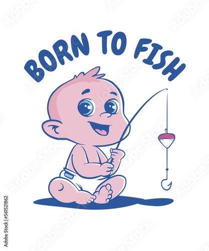 Baby Fisherman Born to Fish tshirt 2023