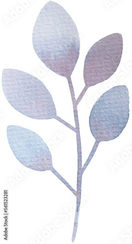 Watercolor lilac twigs. © mrs.kato