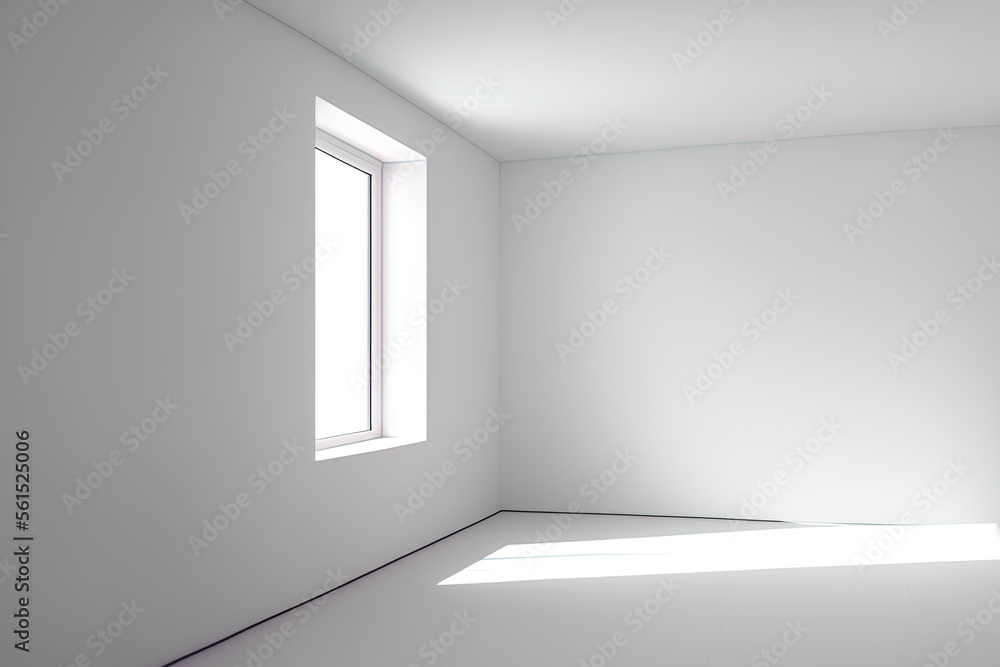 A white, spotless, empty space. Generative AI A white, spotless, empty space. Generative AI